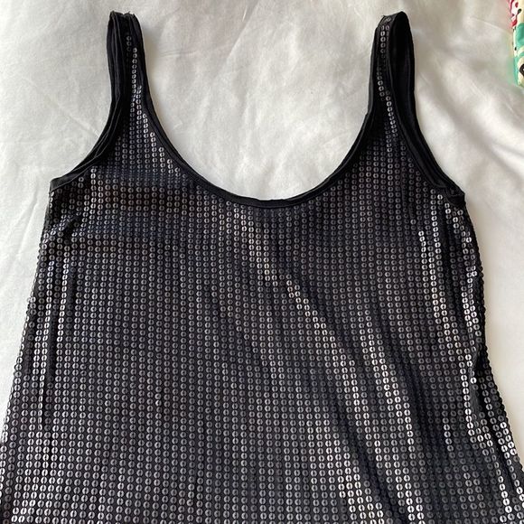 Black Matte Sequin Vince Dress, Size XS - Picture 4 of 6